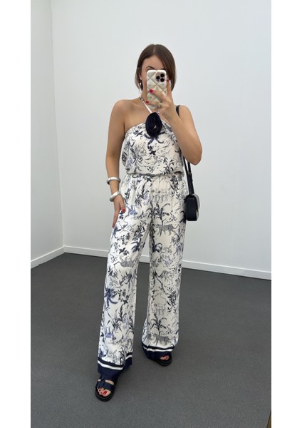 Amazon Lacivert Desenli Bluz ve Pantolon Takımı fiyatları