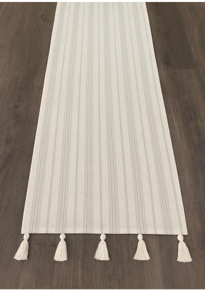 Çizgili Keten Runner, Şık ve Zarif Doğal Dokunuş, Evinize Tarz Katın fiyatları