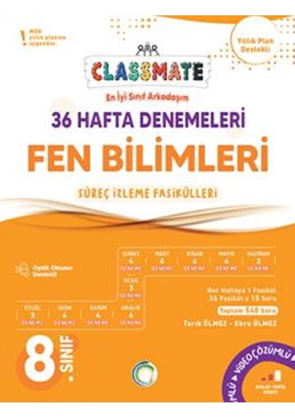Okyanus Yayınları 8. Sınıf Fen Bilimleri Classmate 36 Hafta Denemeleri