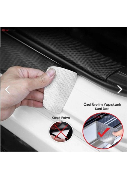 Chevrolet Uyumlu Deri Karbon Kapı Eşiği Koruyucu Bant 4 Adet indirimleri