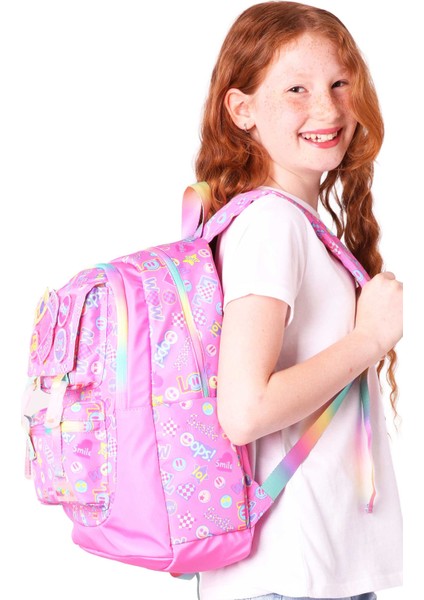 Su Geçirmez Kumaş Kız Çocuk Çok Gözlü Ortopedik Sırt Okul Çantası L5237 modelleri