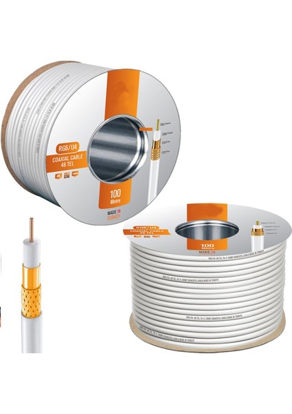 Poke Anten Kablosu Gold Rg6 U4 48 Tel 100 Metre fiyatları
