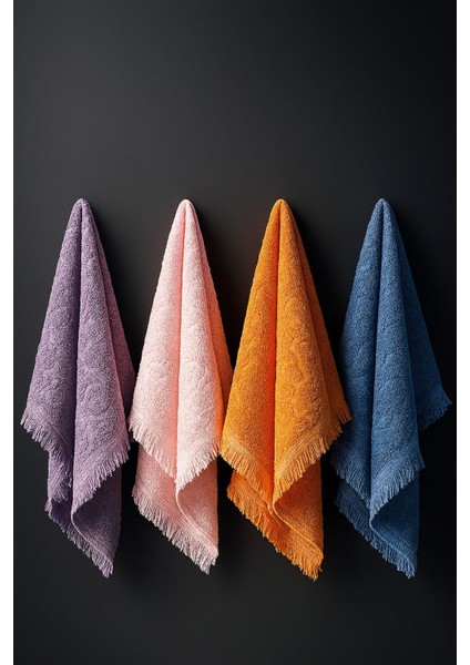 4’lü Saçaklı Renkli Havlu – 30X50 cm | %100 Pamuk Kurulama ve El Havlusu indirimleri