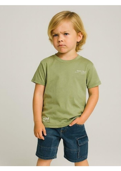 Erkek Bebek Pamuklu Sırtı Baskılı Skate T-Shirt modelleri