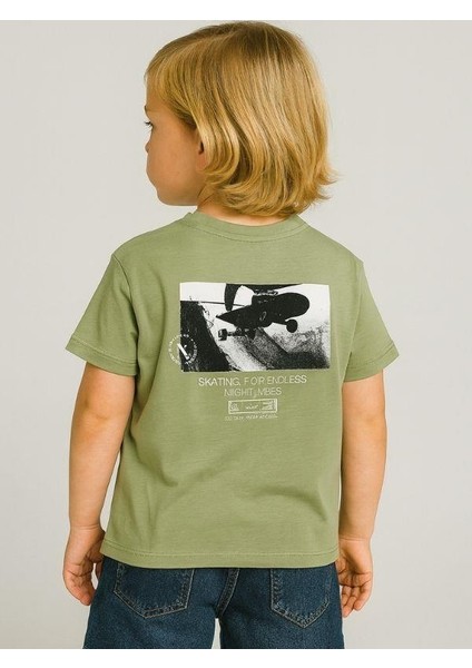 Erkek Bebek Pamuklu Sırtı Baskılı Skate T-Shirt fırsatları