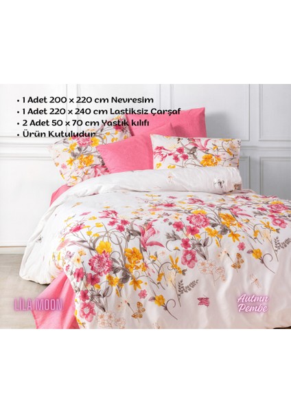 Autmn Pembe Ranforce Light Pamuklu Çift Kişilik Nevresim Takımı fiyatları