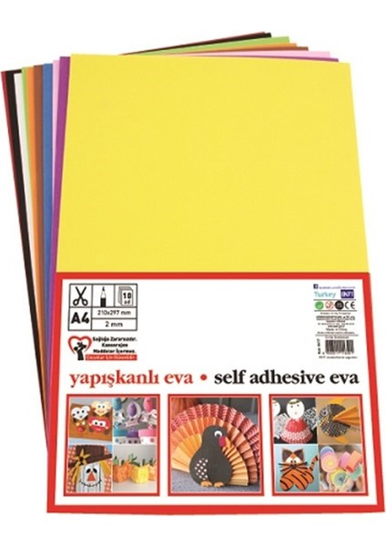 Eva Yapışkanlı 20x30 cm 2 mm 10 Renk