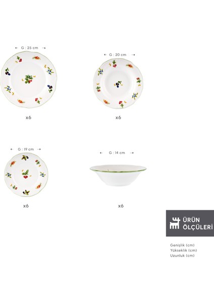 Majestic 24 Parça 6 Kişilik Yemek Takımı fiyatları