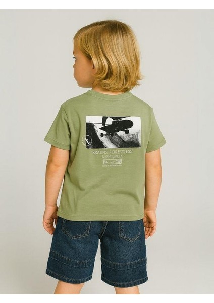 Erkek Bebek Pamuklu Sırtı Baskılı Skate T-Shirt fiyatları