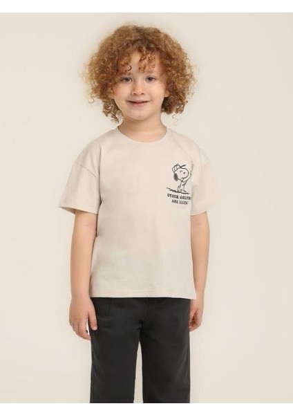 Erkek Bebek Pamuklu Snoopy Baskılı Tshirt indirimleri