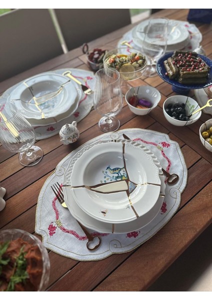 Ekru ve Pembe Renklerde, 2'li Amerikan Servis Seti, Şık ve Kullanışlı Tasarım modelleri