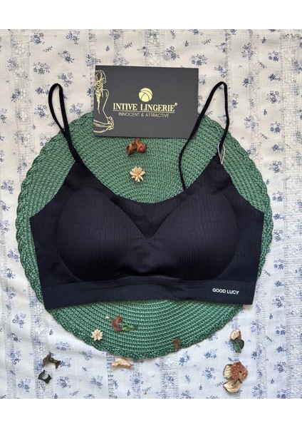 Valentina Fitilli Ince Askılı Hafif Destekli Kopçasız Dikişsiz Lazer Kesim Bralet/sütyen/büstiyer