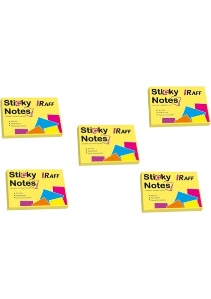 Yapışkanlı Not Kağıdı ( 75 mm x 50 Mm) Sarı ( 5 Adet )