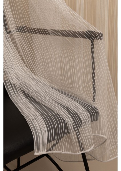 Pilesiz Düz Dikiş Zincir Model Tül Perde,dikey Çizgili Kırık Beyaz Ütü Istemeyen Tül Perde modelleri