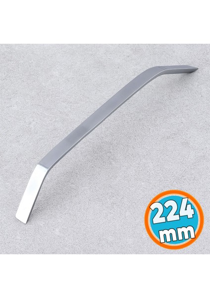 Metal Kulp 224 mm - 22.4 cm Mobilya Çekmece Mutfak Dolabı Dolap Kulpları Kulb Kulpu Krom Gümüş