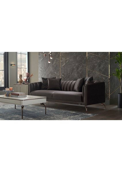 Larissa Üçlü Koltuk Antrasit indirimleri