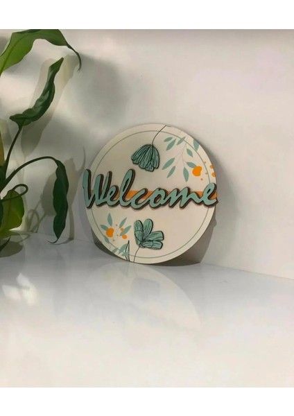 Welcome Yazılı Kapı Süsü|22*22 cm|TB2022