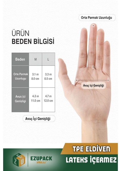 L Beden Winlyex 100'LÜ Gıda Muayene Pudrasız Medikal Temizlik Mutfak Saç Boyama Eldiveni modelleri