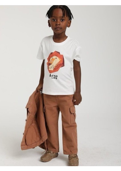Erkek Çocuk Aslan Baskılı Pamuklu T-Shirt indirimleri