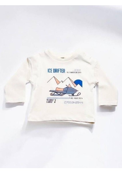 Erkek Bebek Ice Drifter Yazılı Ince Uzun Kollu Tshirt
