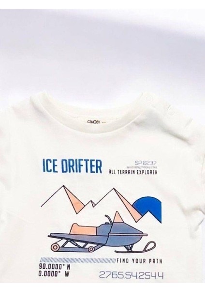 Erkek Bebek Ice Drifter Yazılı Ince Uzun Kollu Tshirt modelleri