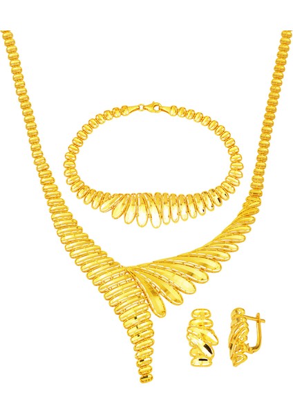 Ajda Model Altın Taşsız Düğün Seti