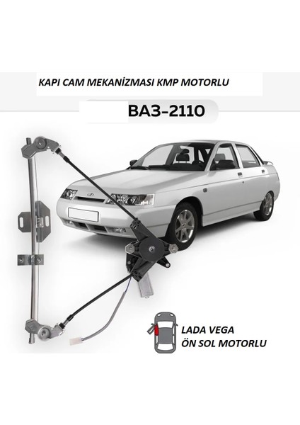 Lada Vega 2110 2111 2112 Ön Sol Kapı Cam Mekanizması Krikosu Kmp Motorlu Orj Rus 21100610400900
