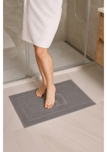 %100 Pamuklu Taş Desenli Ayak Havlu Seti – 3 Renkli Takım indirimleri