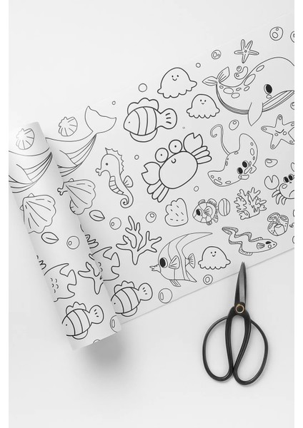 Eğitici Dev Rulo Boyama - Su Altı Tema