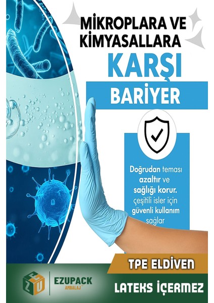 L Size Slimfit Glove Tpe Terletmez Gıda Muayene Pudrasız Medikal Temizlik Mutfak(Lateks Nitril Yok) fırsatları