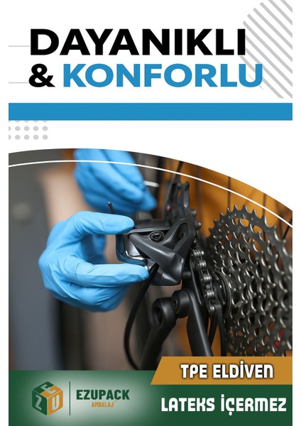 L Size Slimfit Glove Tpe Terletmez Gıda Muayene Pudrasız Medikal Temizlik Mutfak(Lateks Nitril Yok) indirimleri