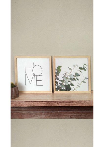 Kahverengi Ahşap Çerçeveli Oturma Odası Dekor Seti