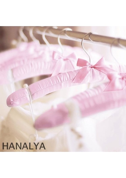 Elit Saten Askı Gecelik Askısı Elbise Askısı Pembe 5 Adet modelleri