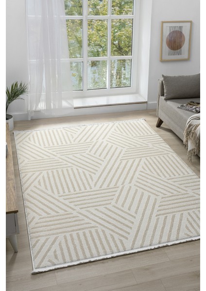 Puffy Beyaz Halı Yumuşak Dokulu Shaggy Halı Oturma Odası Salon Halısı 13805D