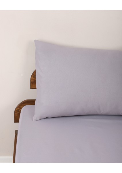 Fitted Pamuklu Kumaş Yatak Çarşaf ve Yastık Kılıf Takımı-Lastikli-Solmaya Dayanıklı-Gri fırsatları