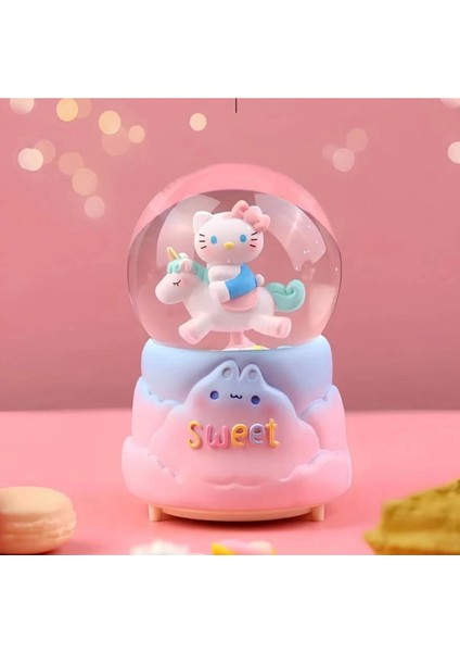 Hello Kitty Içi Dönmeli Püskürtmeli Işıklı Müzikli Kar Küresi Büyük Boy