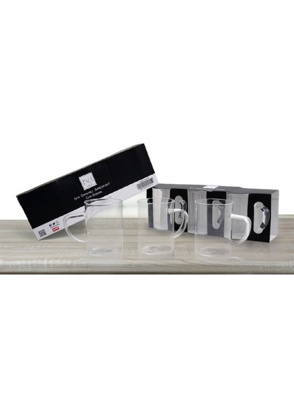 3 Parça 200 ml Isıya Dayanıklı Şeffaf Borosilikat Cam Bardak Seti - Kahve ve Çay İçin