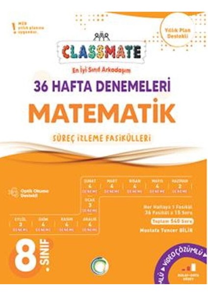 Okyanus Yayınları 8. Sınıf Matematik Classmate 36 Hafta Denemeleri