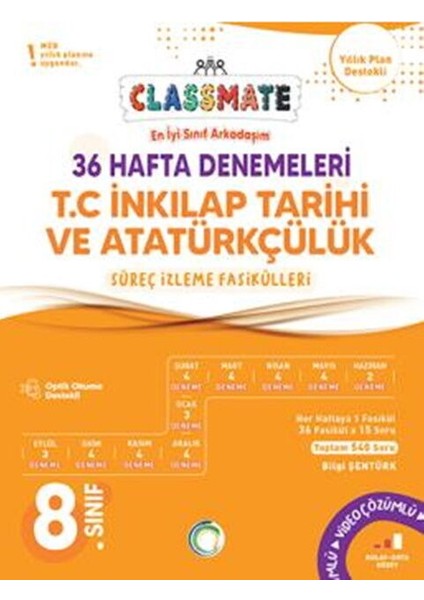 Okyanus Yayınları 8. Sınıf T.c. Inkılap Tarihi ve Atatürkçülük Classmate 36 Hafta Denemeleri