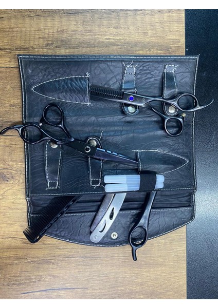 Berber Seti Deri Cüzdan Içine Dahil Ara Makas, Düz Makas, Tarak, Ustura, Düz Ustura, 2 Adet Yağ.