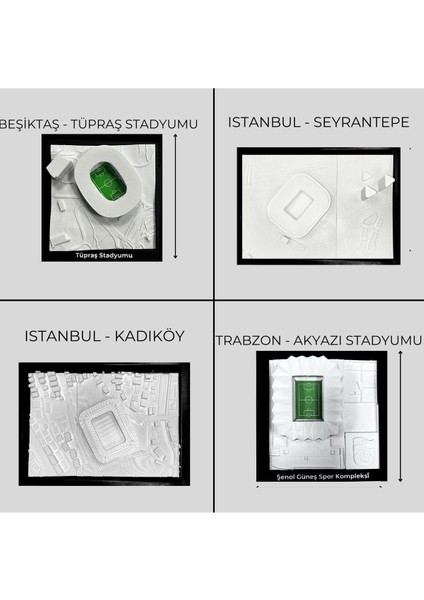Beyaz Renkli Beşiktaş Stadyumu Temalı Dekoratif Ürün indirimleri