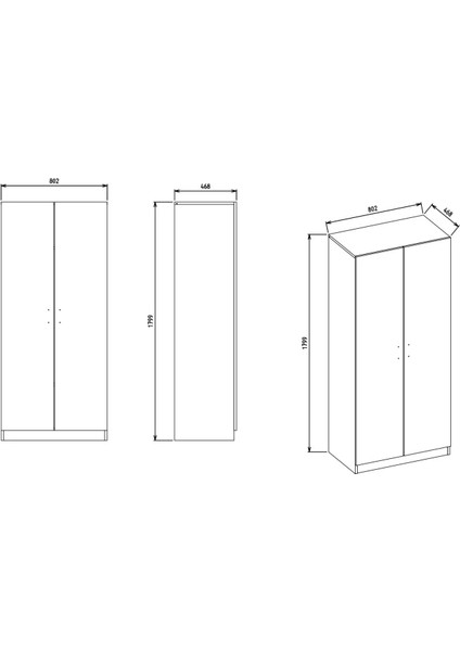 Carlo 2 Kapılı Gardırop fırsatları