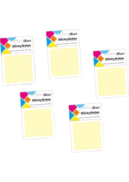 Yapışkanlı Not Kağıdı ( 75 mm x 75 Mm) Pastel Sarı ( 5 Adet )