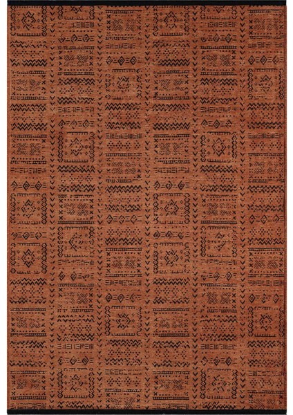 Gaia Kiremit Halı Yıkanabilir Kaymaz Taban Şönil Kilim Dokuma Pamuk Taban Kilim 10320 80 x 150 cm