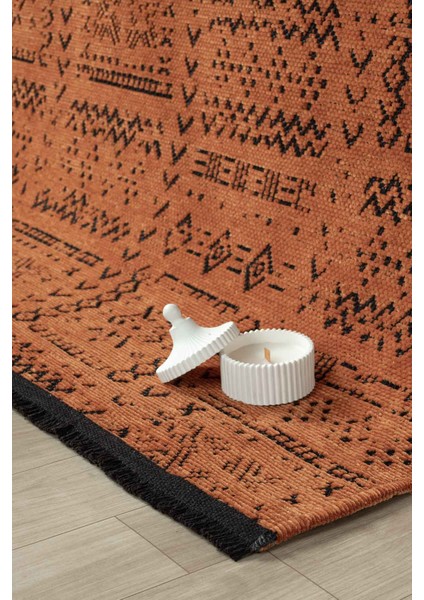 Gaia Kiremit Halı Yıkanabilir Kaymaz Taban Şönil Kilim Dokuma Pamuk Taban Kilim 10320 80 x 150 cm fiyatları