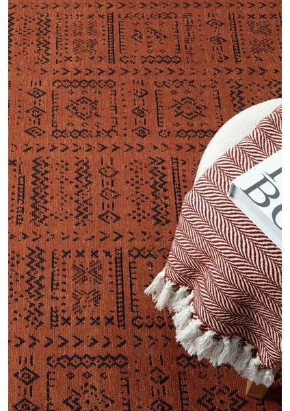 Gaia Kiremit Halı Yıkanabilir Kaymaz Taban Şönil Kilim Dokuma Pamuk Taban Kilim 10320 80 x 150 cm modelleri