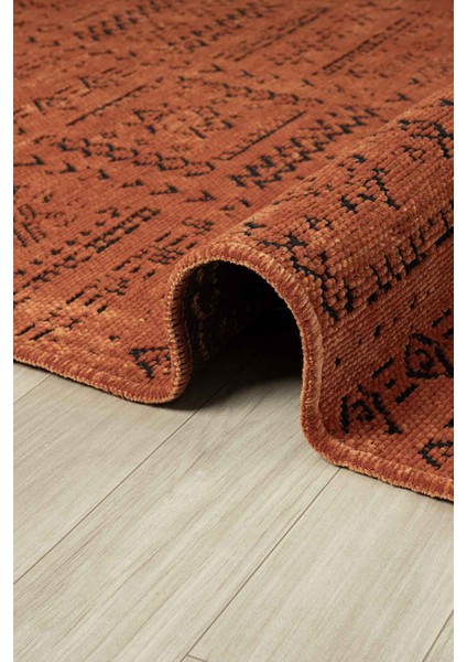 Gaia Kiremit Halı Yıkanabilir Kaymaz Taban Şönil Kilim Dokuma Pamuk Taban Kilim 10320 80 x 150 cm fırsatları