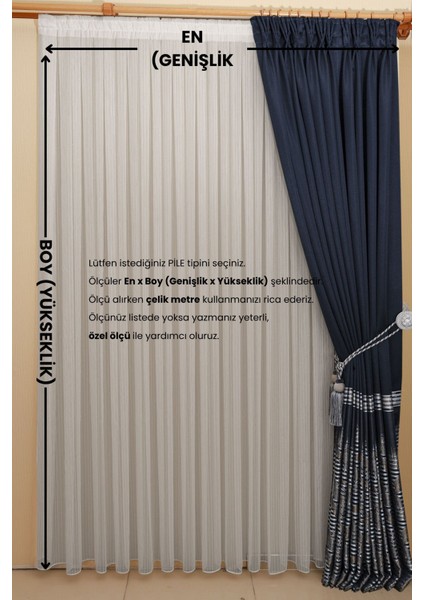 1-3 Sık Pile Makarna Model Tül Perde, Kırık Beyaz Ütü Istemeyen Tül Perde