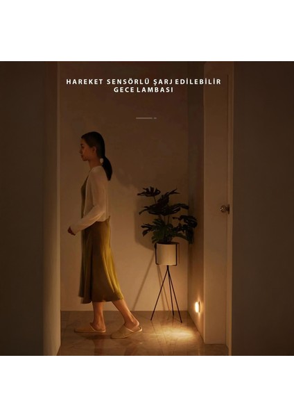 2 Adet Akıllı Hareket Sensörlü Kablosuz LED Spot Lamba USB Şarjlı Dolap Içi Aydınlatma Lüks