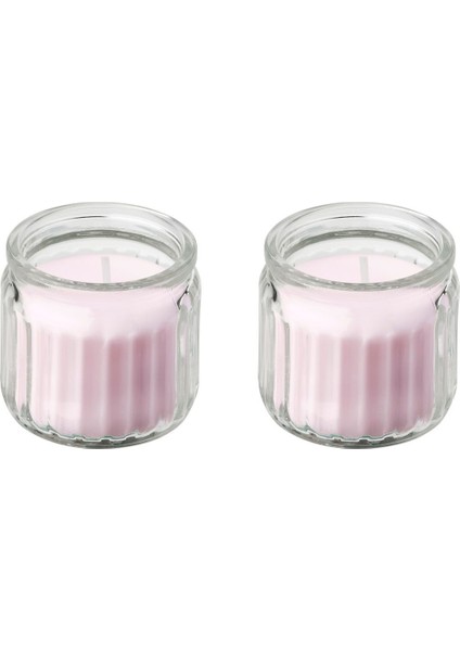 Pembe Yasemin Kokulu Tealight Mum, Bardak, 12 Saat, 2'li Paket